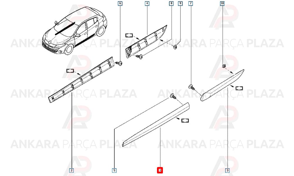 Kapı Bandı Ön Sol Fluence 808770290R