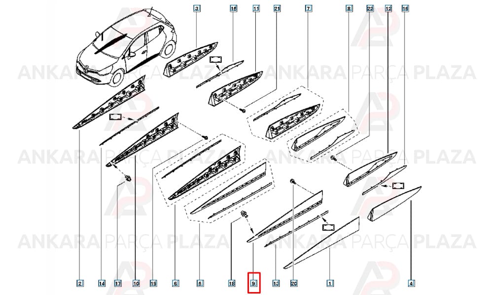 Sol Ön Kapı Bandı Clio 4 808775008R