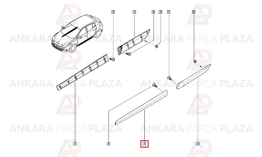 Sol Ön Kapı Çıtası Megane 3 808777087R