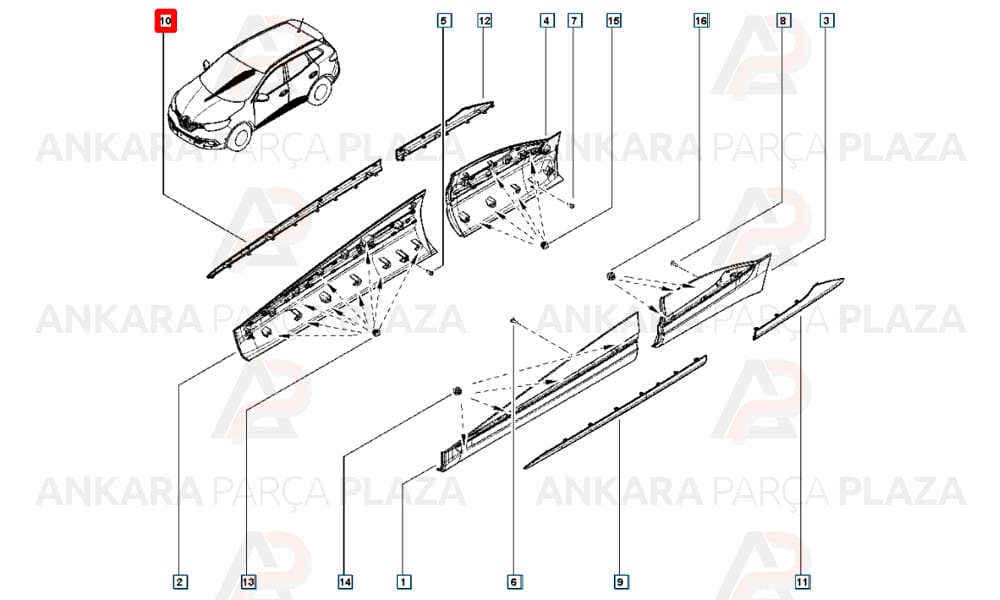 Renault Kadjar 15 - 20 Ön Kapı Bandı Nikelajı Sağ 808D06047R