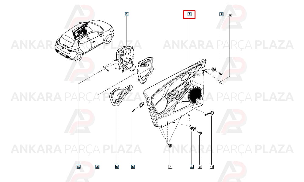 Sol Ön Kapı Panosu Clio 4 Wagon 809019288R
