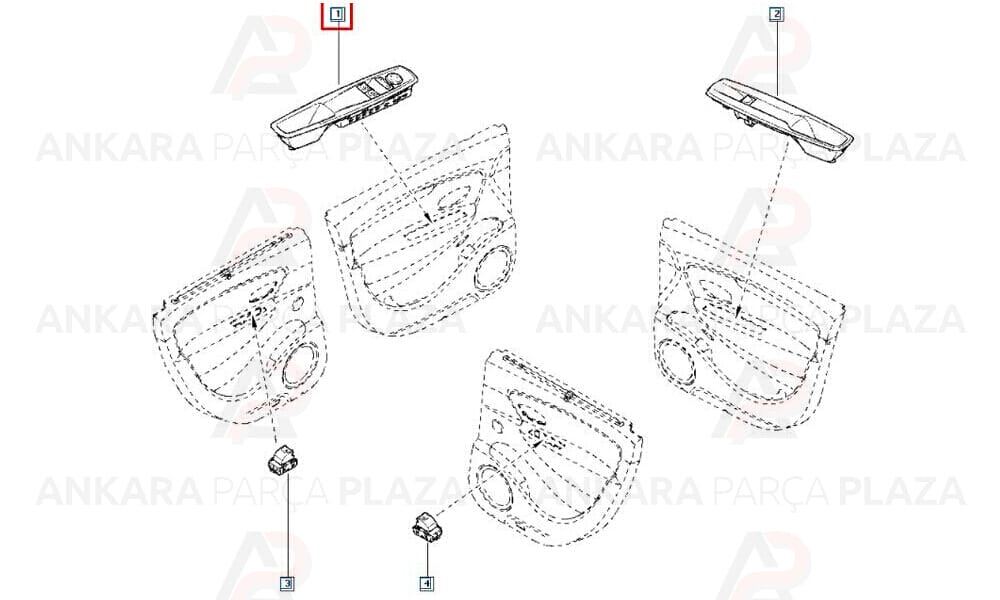 Renault Fluence, Megane 3 Cam Kumanda Panelı Sol Açma Kapama Düğmesı Mcar