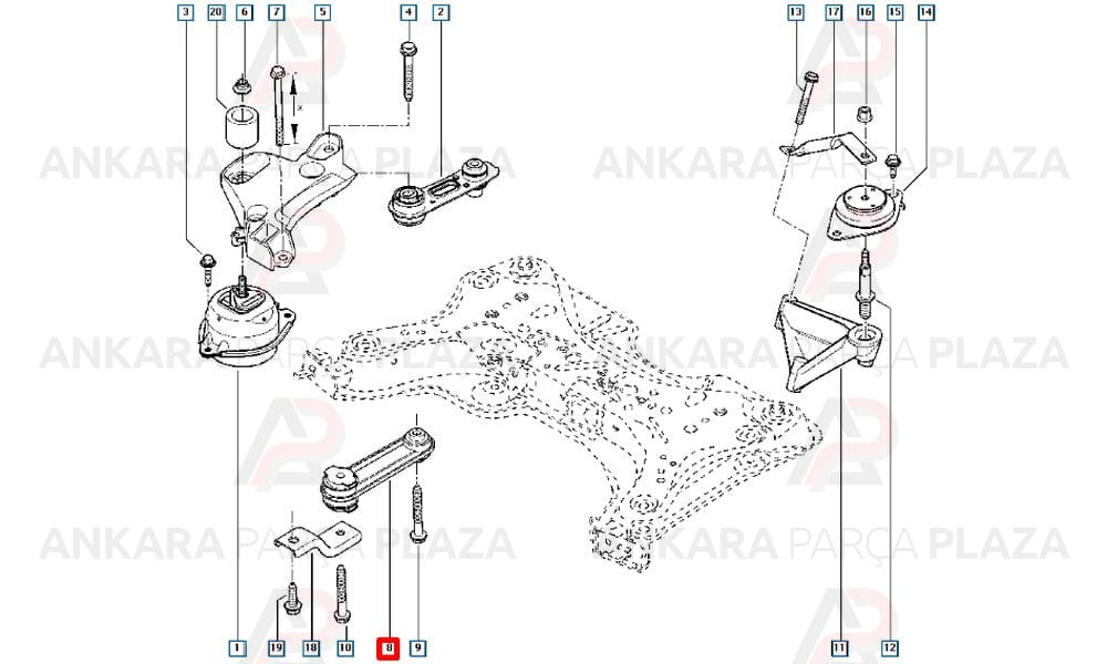 Motor Takozu Arka Laguna 2 1,6/1,8/2,0