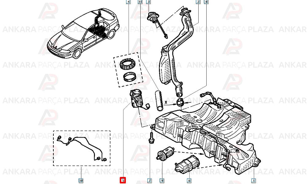 Laguna 2 1.6 1.8 16 V Yakıt Depo Şamandırası 2001 - 2007 Bosch