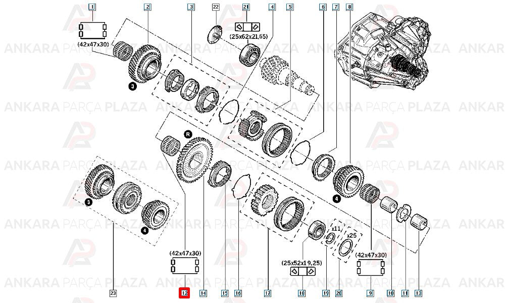 Master 2 2. Vites Dişlisi 2.2 - 2.5 Motor Orijinal 8200019087