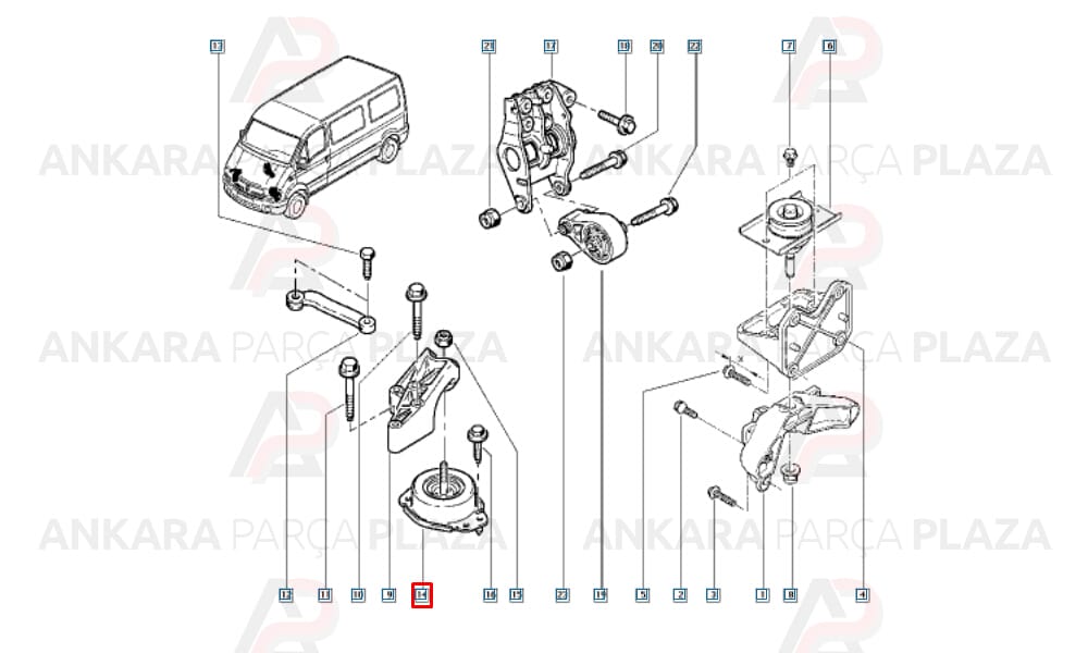 Motor Takozu Sağ Renault : Master 1 2.5D - 2.8D - S8U 1998 - 2003