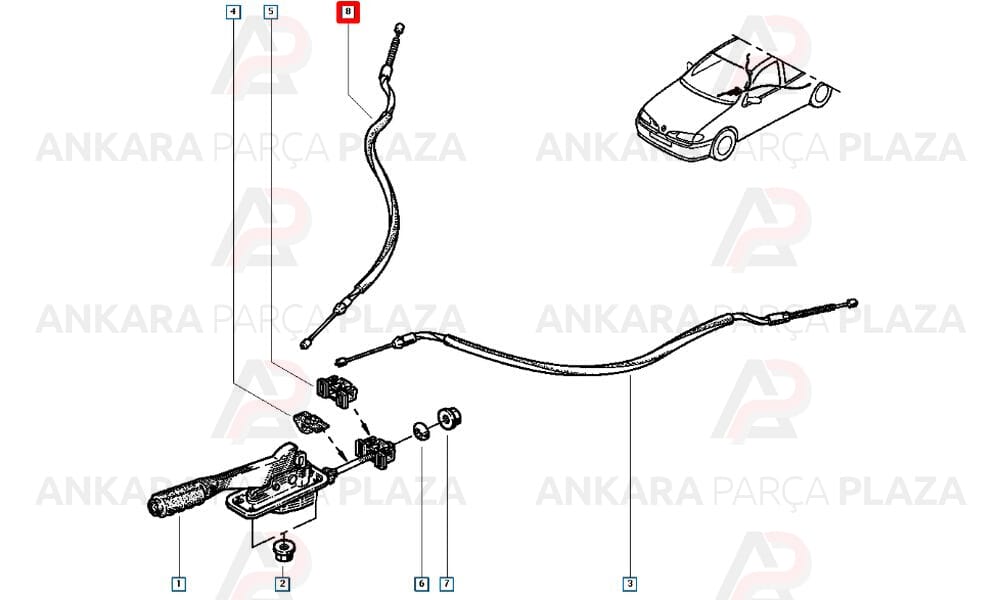Renault Megane El Fren Teli Sağ Diskli Cavo