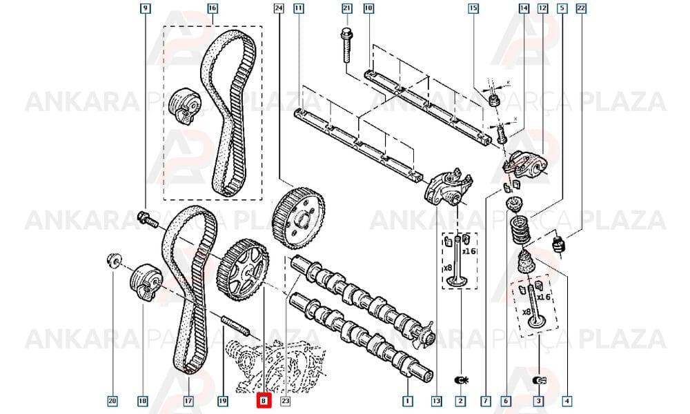 Clio 2 Modüs 1.2 16V D4F Eksantrik Dişlisi 8200029684