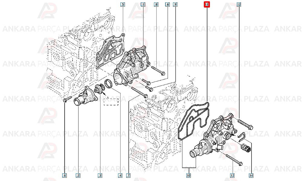 Duster Clio Megane Fluence 1.6 16V Termostat Contası İthal Orijinal 8200029241-1