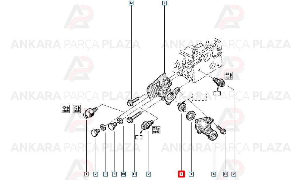 Clio Kangoo Lodgy Megane Sandero Termostat İthal Orijinal 8200030307-1