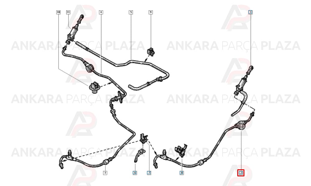 Trafic 2 1.9 Dci Hidrolik Debriyaj Borusu Hortumu F9Q 8200031594
