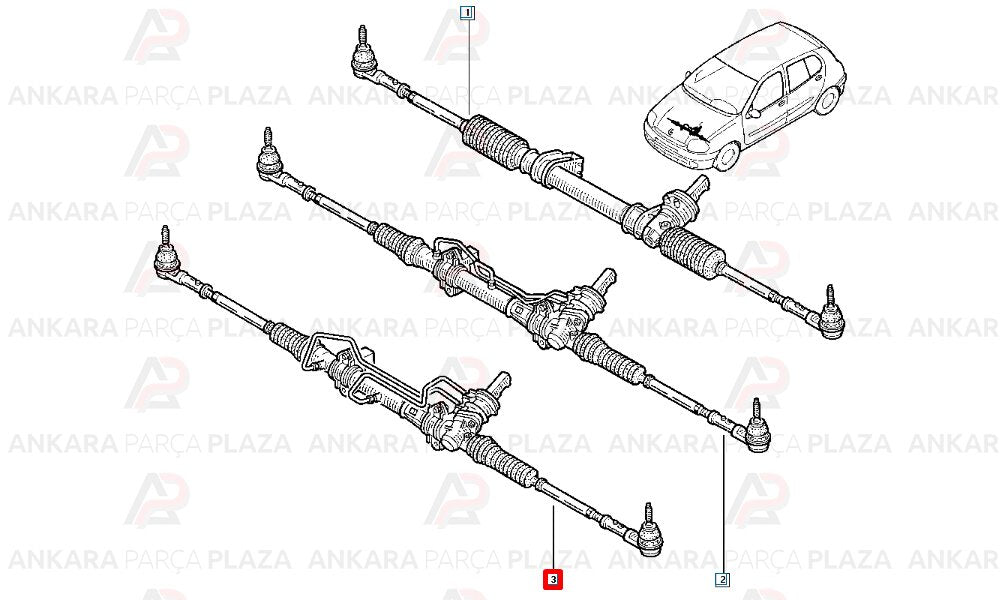 Direksiyon Kutusu Hidrolik Clio 2 Symbol Kangoo
