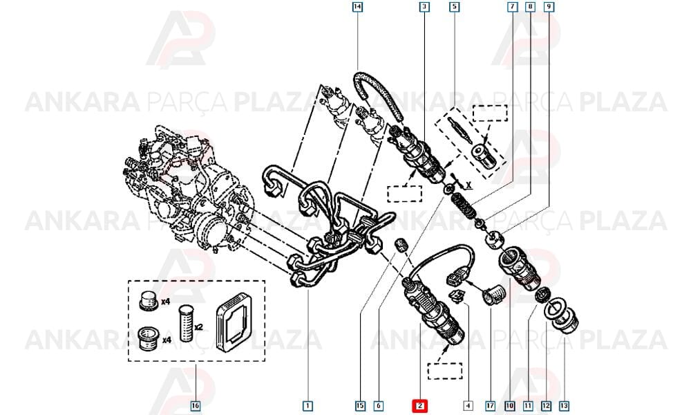 Enjektör Kangoo 1.9 Uzun Kablolu Tip 8200037554 7700107398