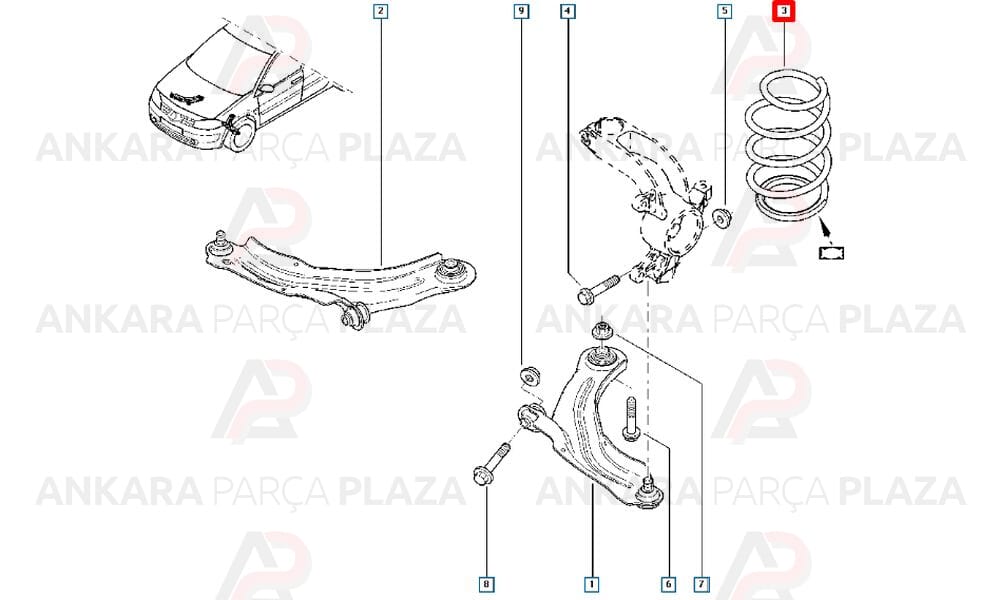 Helezon Yayı Ön Renault Megane 2