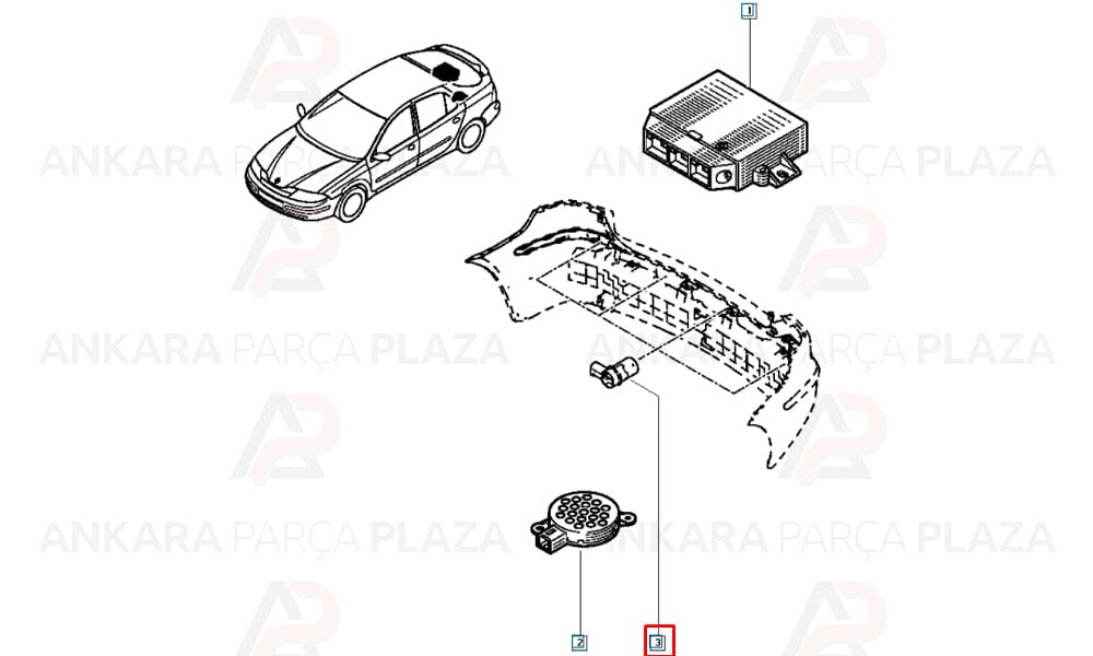Park Sensörü Clio 3 Megane 2 Laguna 2 Twingo Modüs Trafic Kangoo