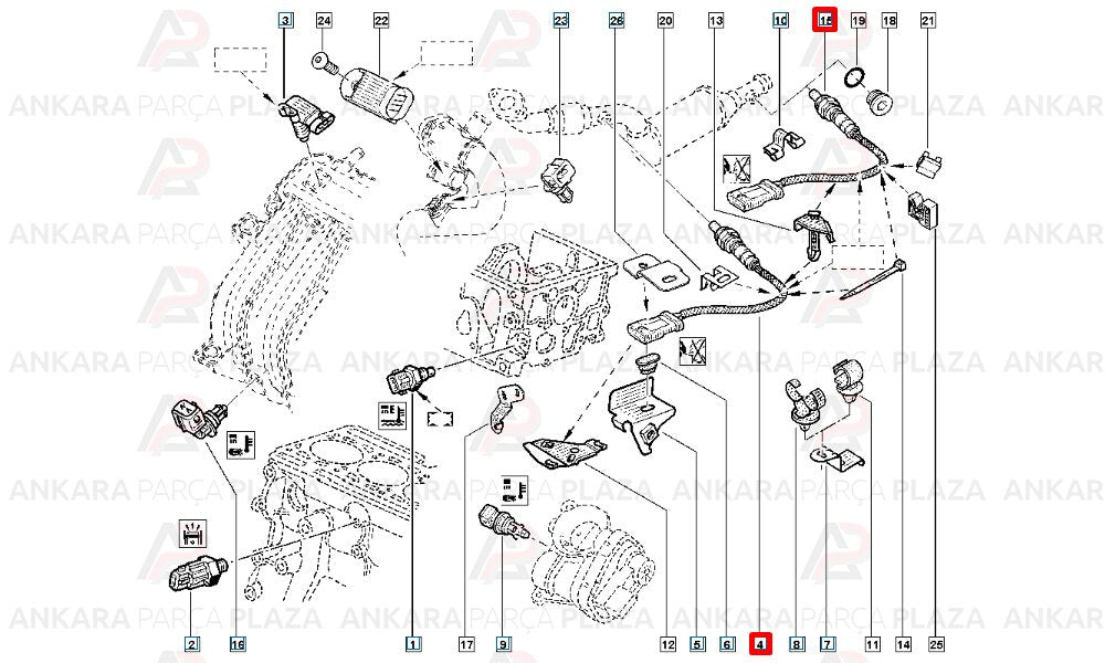 Lambda Sensörü Laguna 1.8 2.0 Twingo 1.2 16 V
