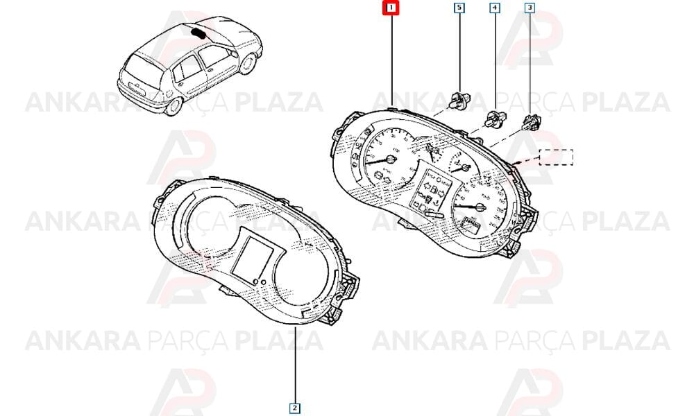 Clio 2 Hatcback Benzinli Gösterge Paneli Komple 8200054428