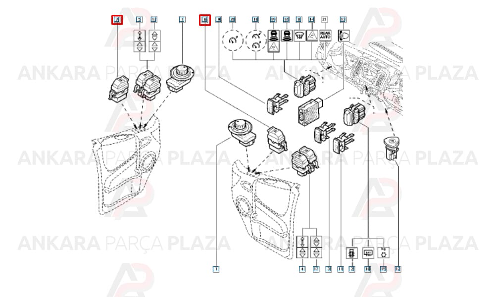 Renault Master Sağ Cam Butonu 2004-2010 Arası Mcar