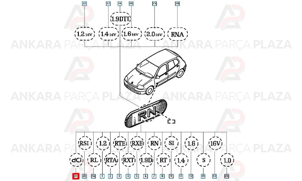 Monogram| Dci Kango Clio 8200060568