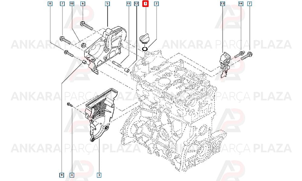 Motor Yağ Kapağı Clio Kango Megane Logan Sandero R19 1.2 - 1.4 - 1.5 - 1.6 - 2.0 D4F - K7M - K7J - K9K - F4R Küçük Tip 8200062947