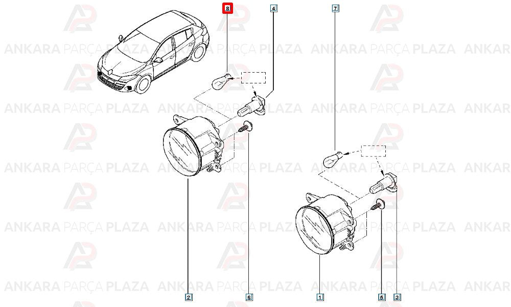 Grande Punto Clio Duster Fluence Megane 2 Kangoo Sis Farı Ön Sağ Sol Meydan
