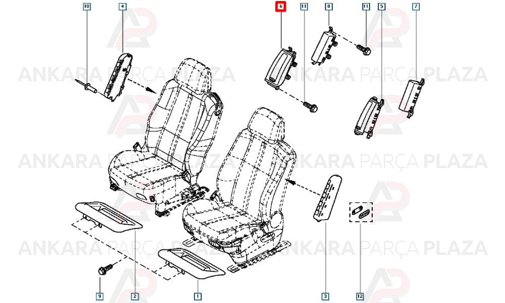 Sağ Arka Yan Hava Yastığı Airbag Megane 2 H.B. 8200077888