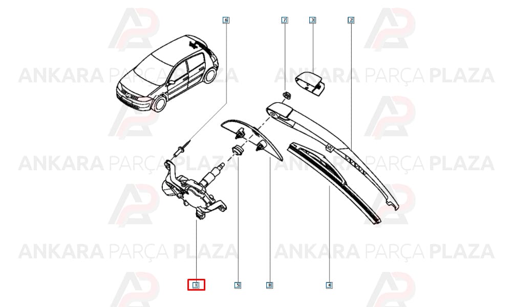 Megane 2 Hb Arka Silecek Motoru Orjinal 8200080900