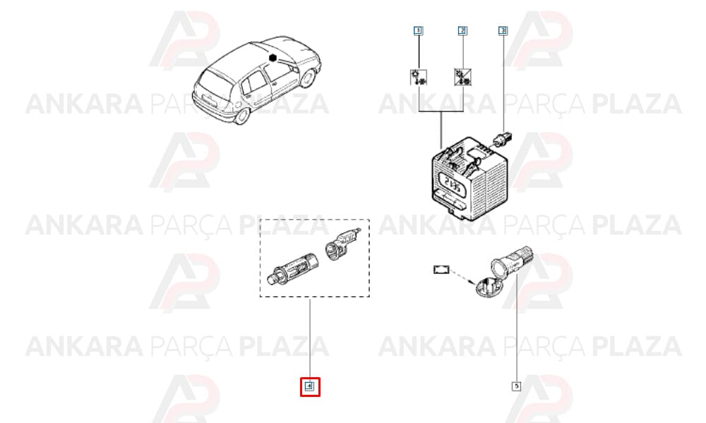 Clio 1 2 Fluence Trafic Çakmak Komple Beyaz Hellux
