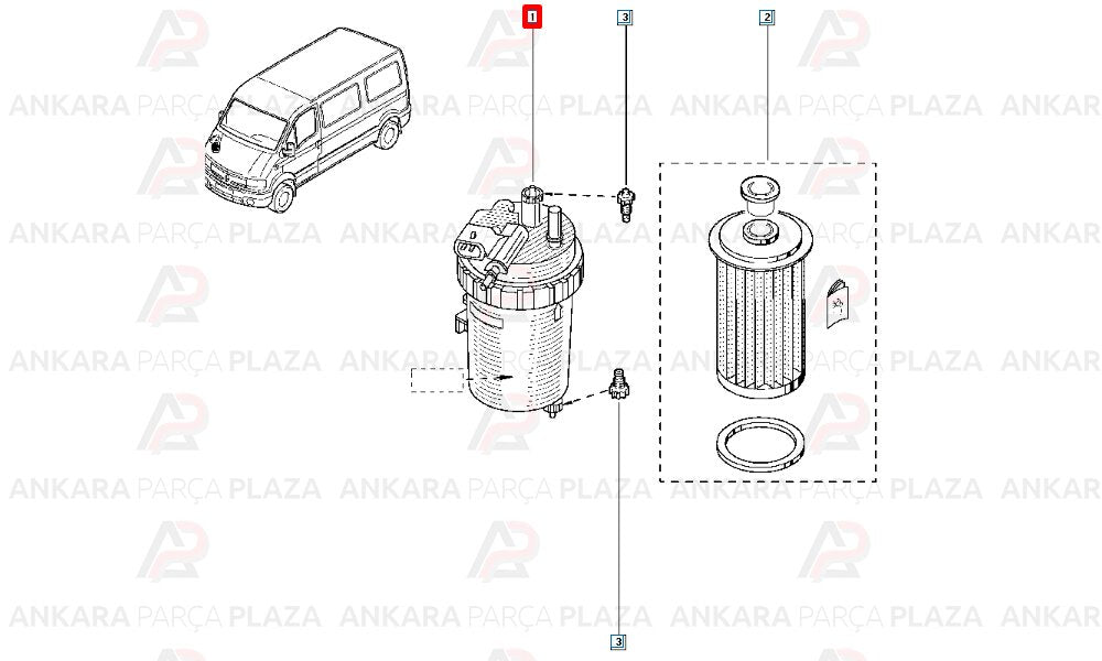 Master 2.2Dcı 16V 90Hp 2.5Td 116Hp Mazot Filtresi Sardes