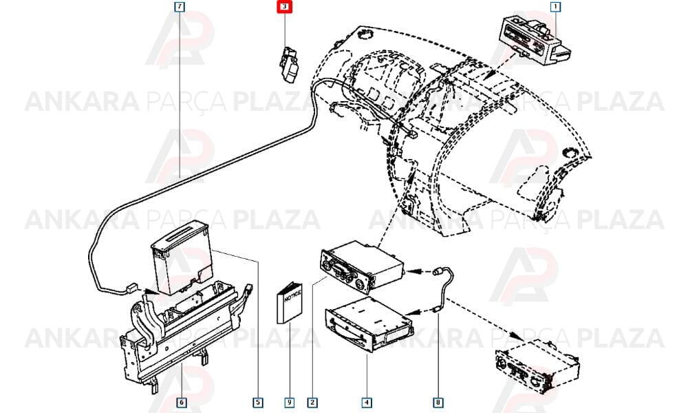 Radyo Kumanda Kolu Megane 2 8200103769