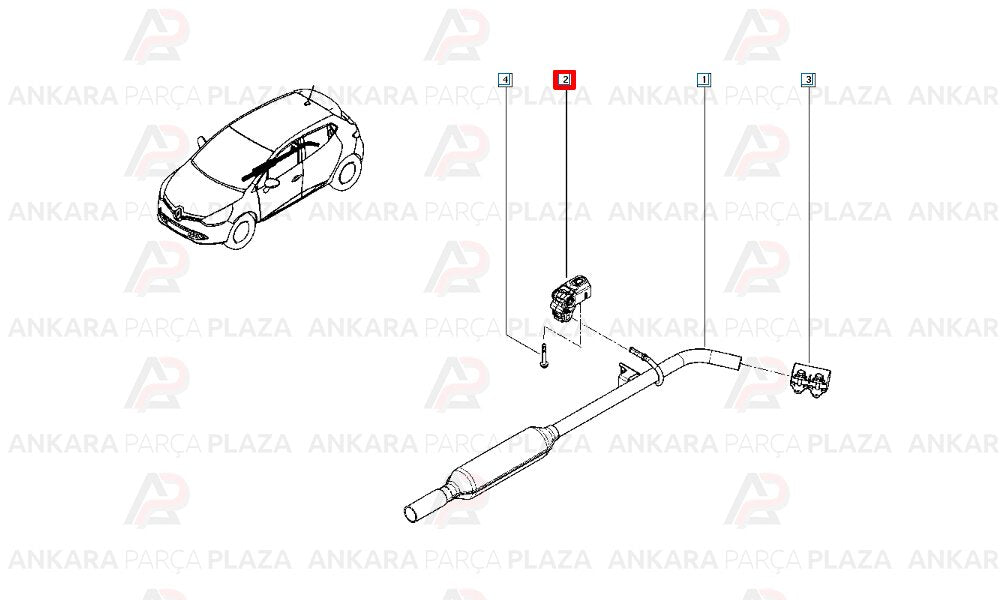 Egzoz Takozu Orta Megane 2 Logan
