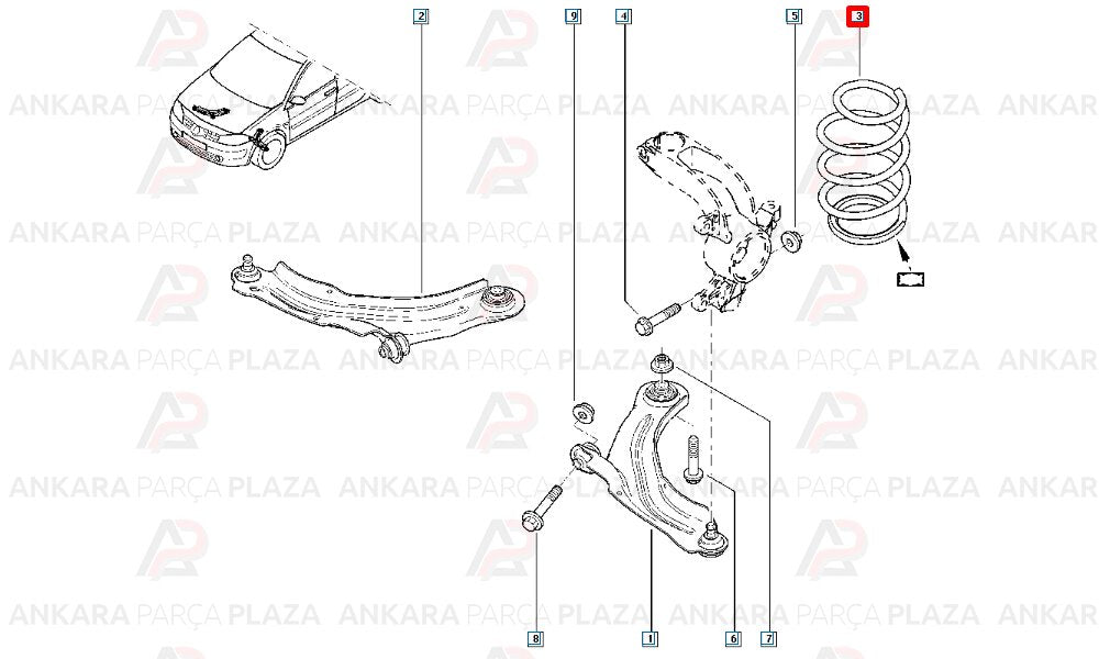 Megane 2 03 - 09 Ön Helezon Yayı Sağ - Sol 2Li Set 8200106135