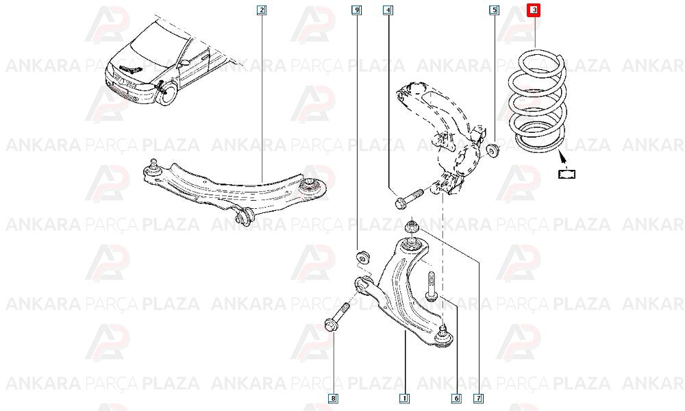 Helezon Yayı Ön Megane 1.9Dcı 2.0 16V
