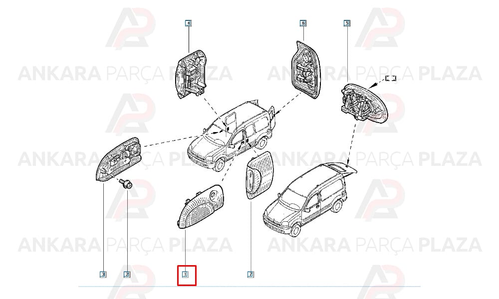 Kangoo 03 - 12 Ön Kapı Dış Açma Kolu Sol 8200107367