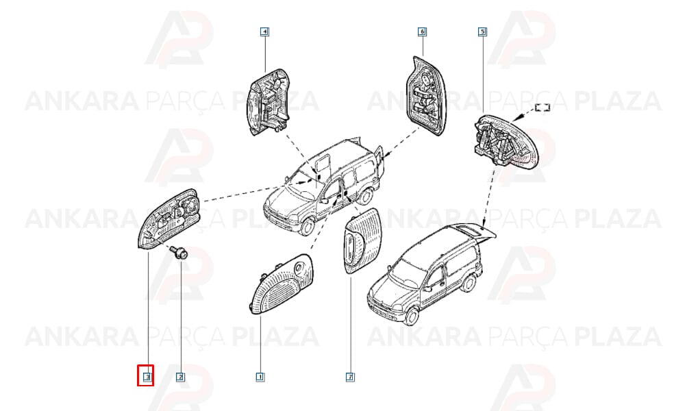 Kangoo 03 - 12 Ön Kapı Dış Açma Kolu Sağ 8200107368
