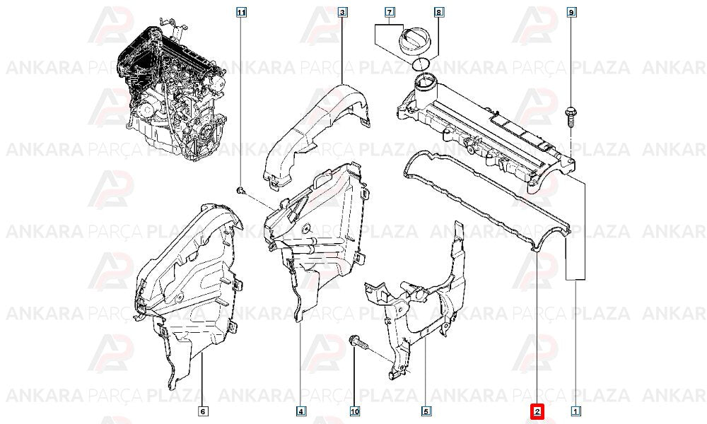 Üst Kapak Contası Renault : Megane 2, Clio 2 - 3, Kangoo 2 - 3 -> 1.5Dci