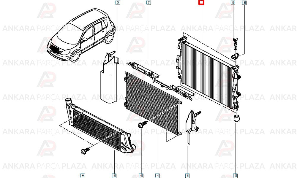 Radyatör Megane 2 Scenic 1.5/1.9Dcı 1 Sıra Alb Sistem
