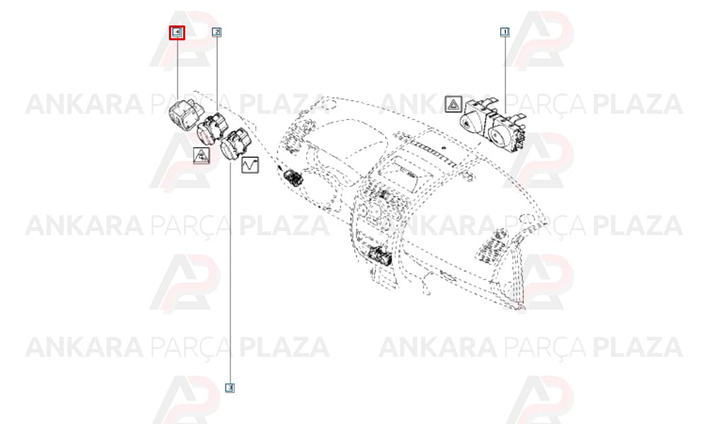 Megane 2 Far Ayar Düğmesi Butonu 8200121805
