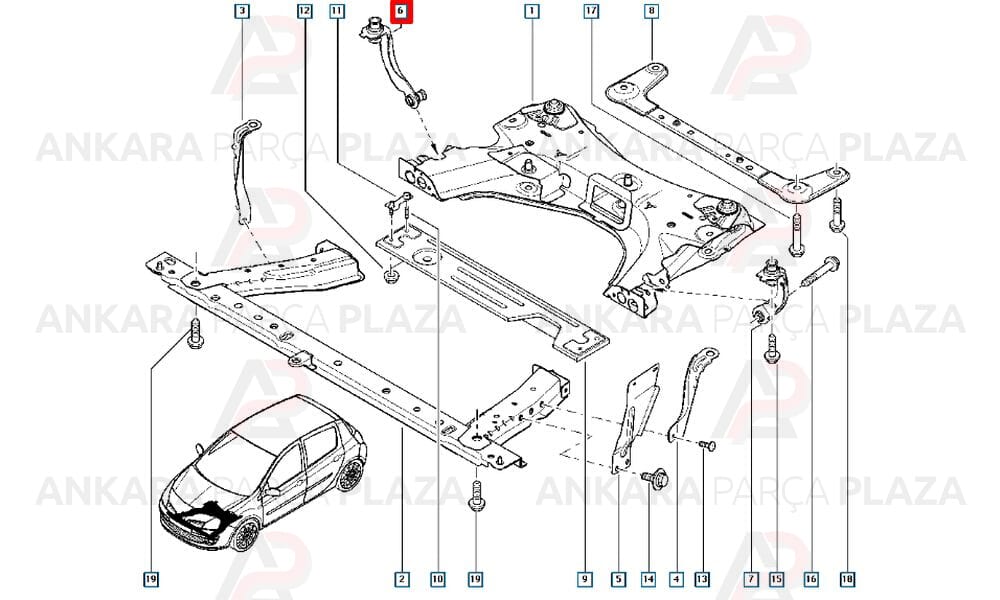 Motor Beşik Takozu Sağ Clio 3 Modüs 1.2 1.4 1.6
