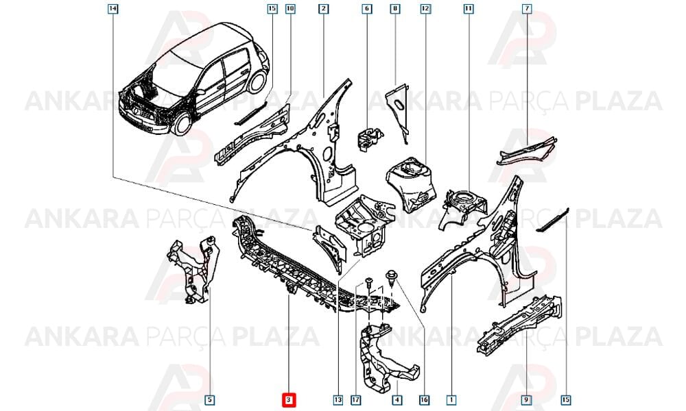 Megane 2 03 - 09 Ön Panel Üst Parça 8200137494