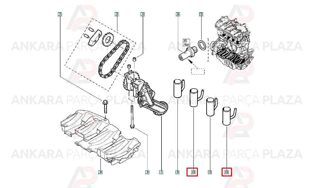 Laguna, Megane 2.0 16V Yağlama Jeti Orijinal 8200138002