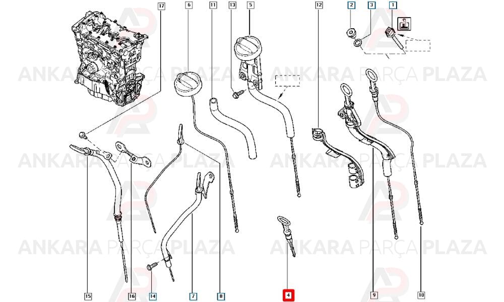 Megane, Clio, Kangoo, Laguna 1.4 1.6 16V Yağ Çubuğu Pleksan