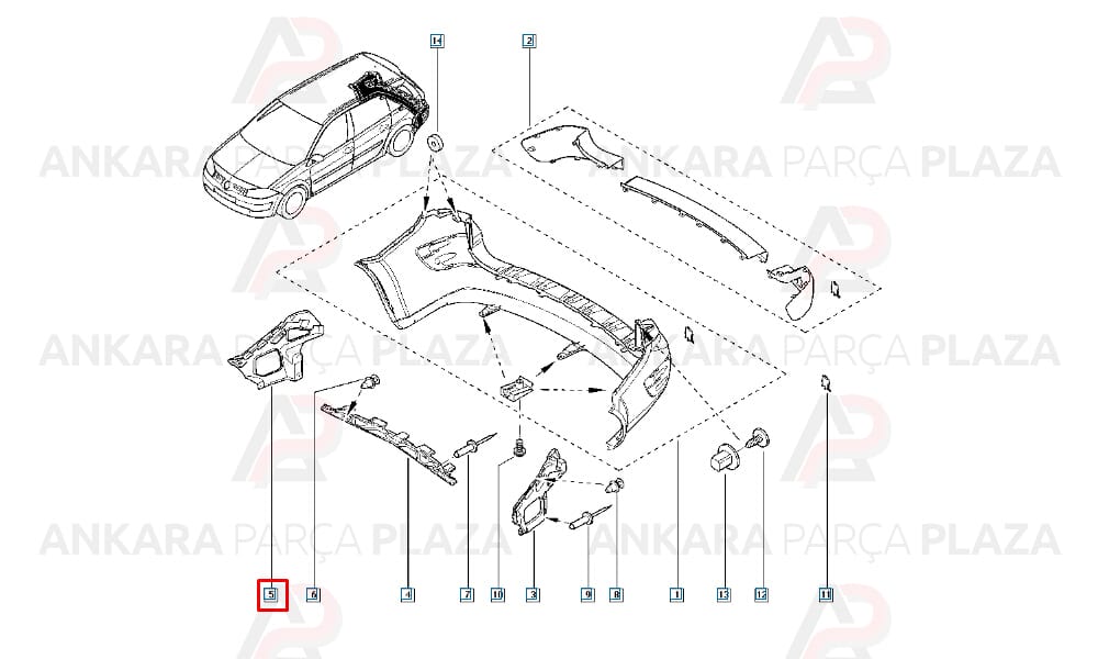 Megane 2 Sw Tampon Bağlantı Ayağı Arka Sağ Orijinal 8200146045