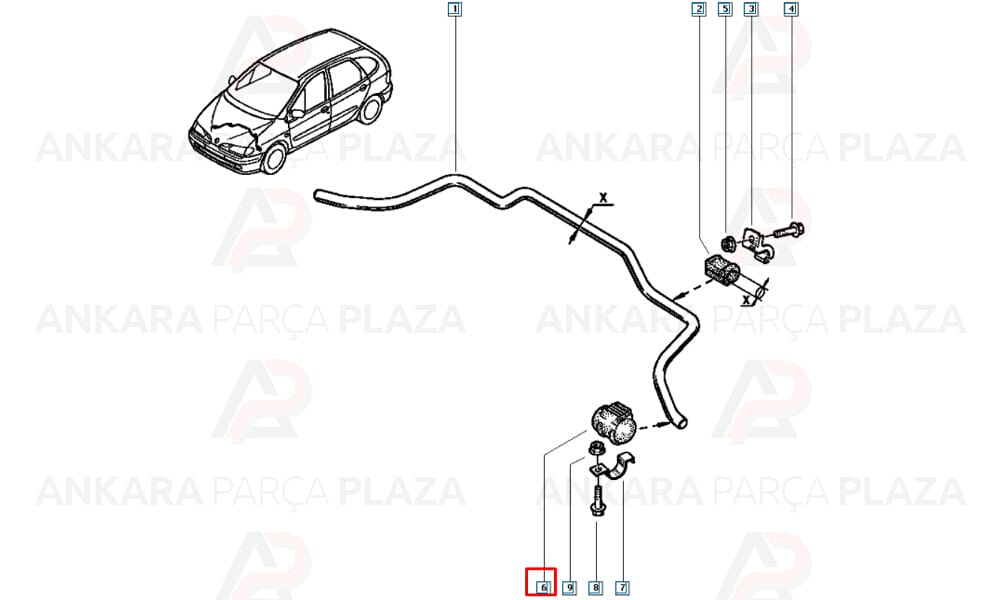 Megane 1 Viraj Demiri Lastiği Ön Sağ Sol Rapro