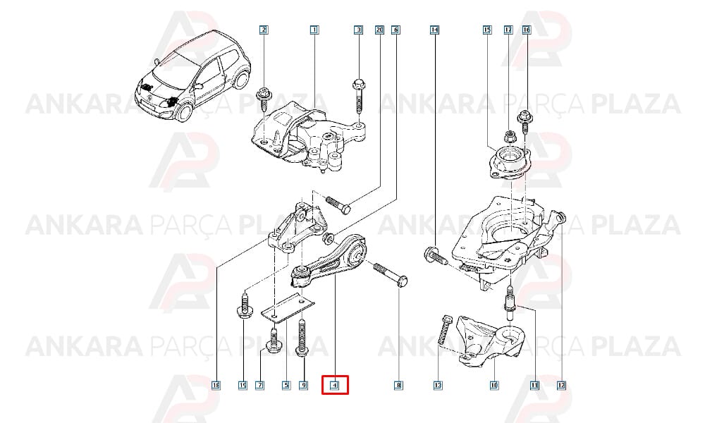 Motor Takozu Arka Burgulu Kangoo 2 Clio 2 1.5 Dci