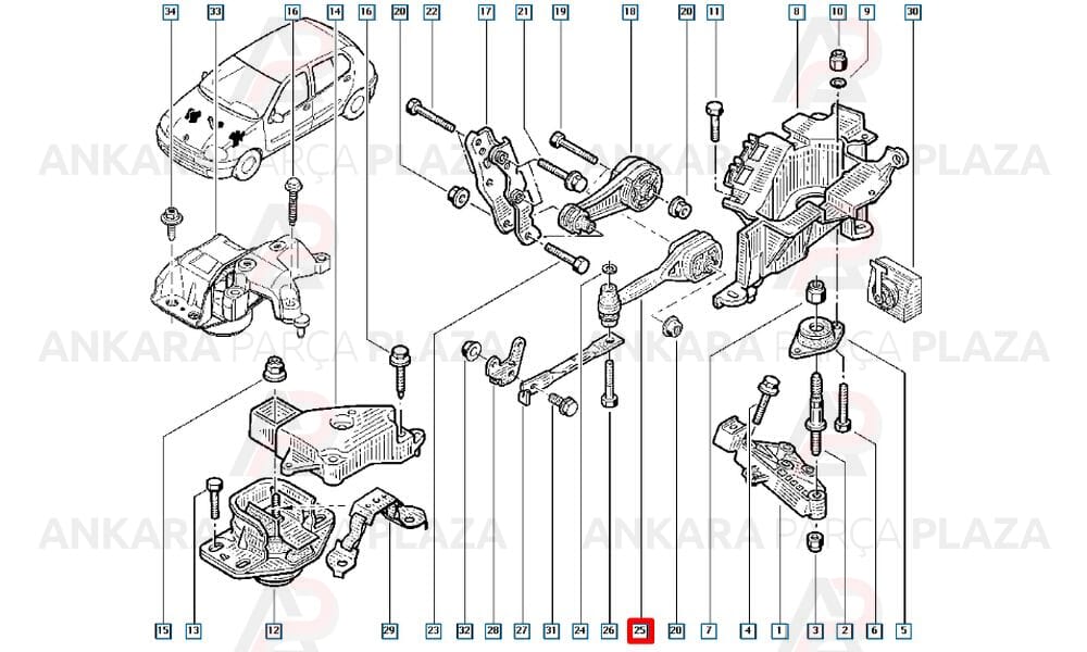 Motor Takozu Bb0P Clio 2 Faz 2 1.2 16V 8200155207