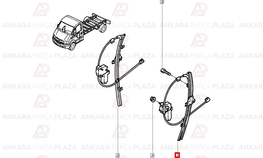 Renault Master 2 Cam Mekanizması Sol Motorlu + Elektrikli Valeo