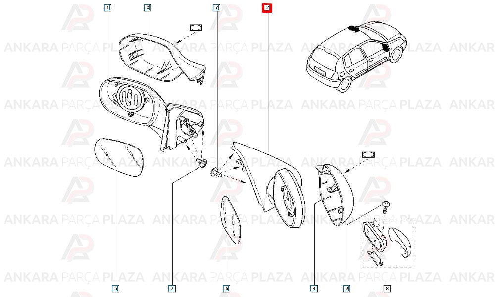 Clio 2, Symbol Sağ İthal Orijinal 8200163302-1