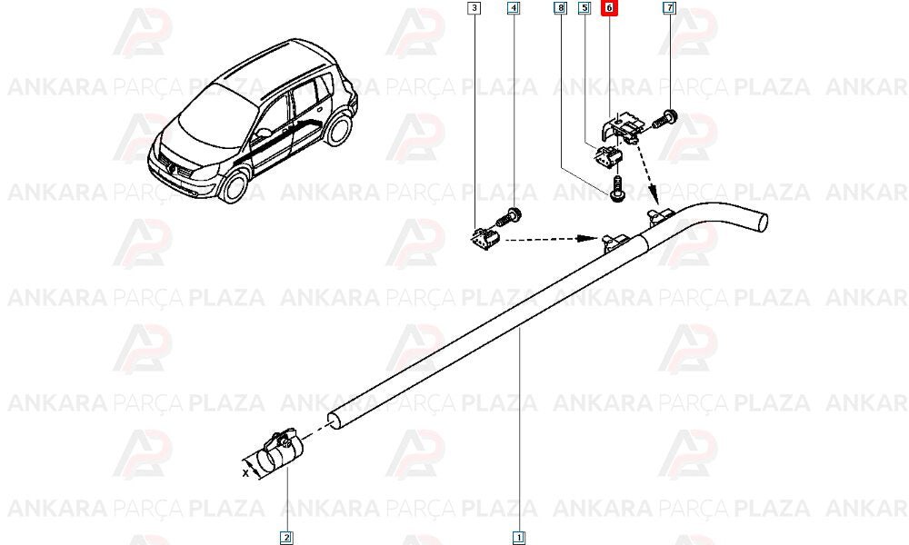 Egzoz Takozu Orta Megane 2 Scenic 2