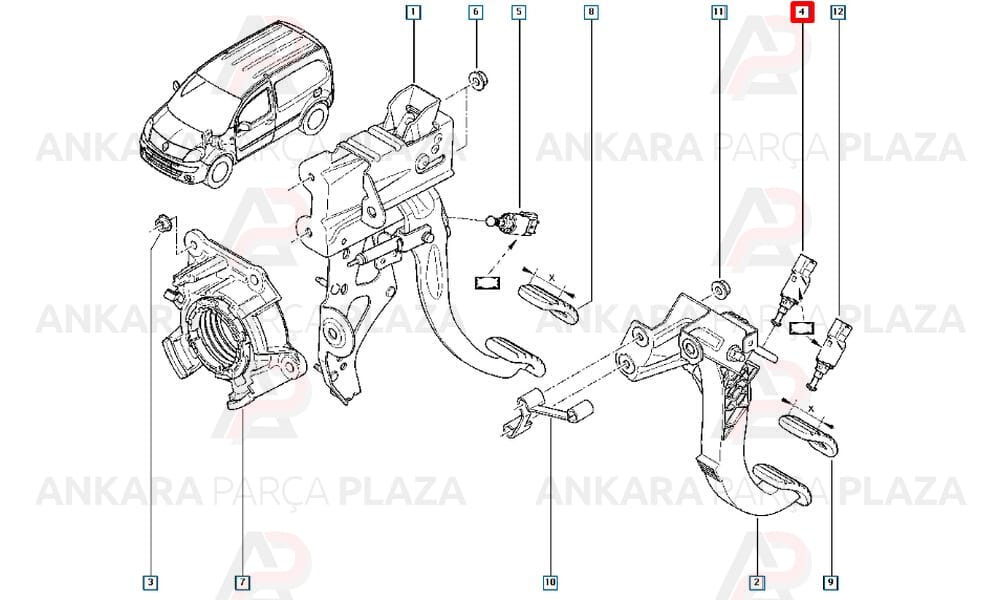 Megane 2 Clio 3 Kangoo Laguna 1 2 Master 3 Debriyaj Pedal Müşürü Fae
